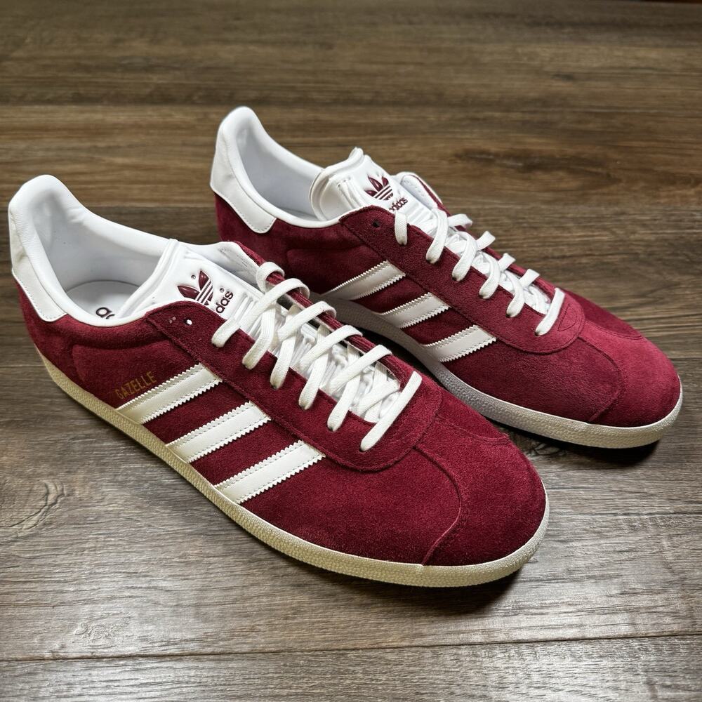 adidas Gazelle Men’s Size 13 Collegiate Burgundy White Suede B41645 New In Box